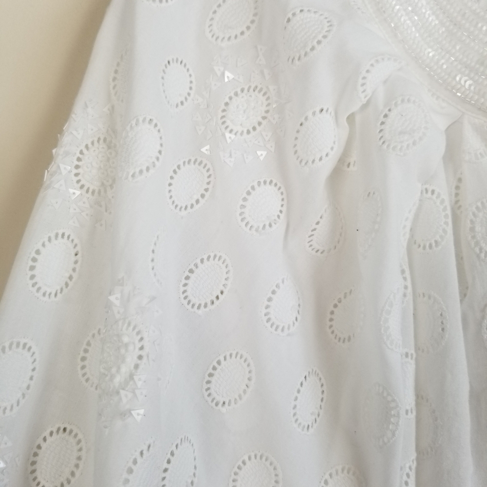 Figue Cristina Beaded Emroidered Cotton Peasant Top XXS Bust 36 - Picture 5 of 9
